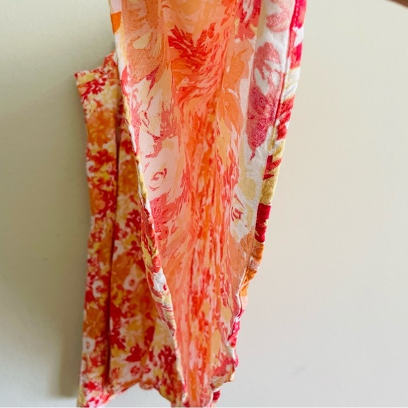 Woman Within 2X Floral A-Line Skirt in yellow and Orange summer casual vacation - Picture 3 of 9